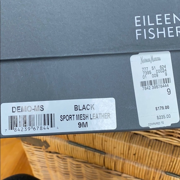 Eileen Fisher Mesh Leather Platform Wedge Sandals - Picture 7 of 8